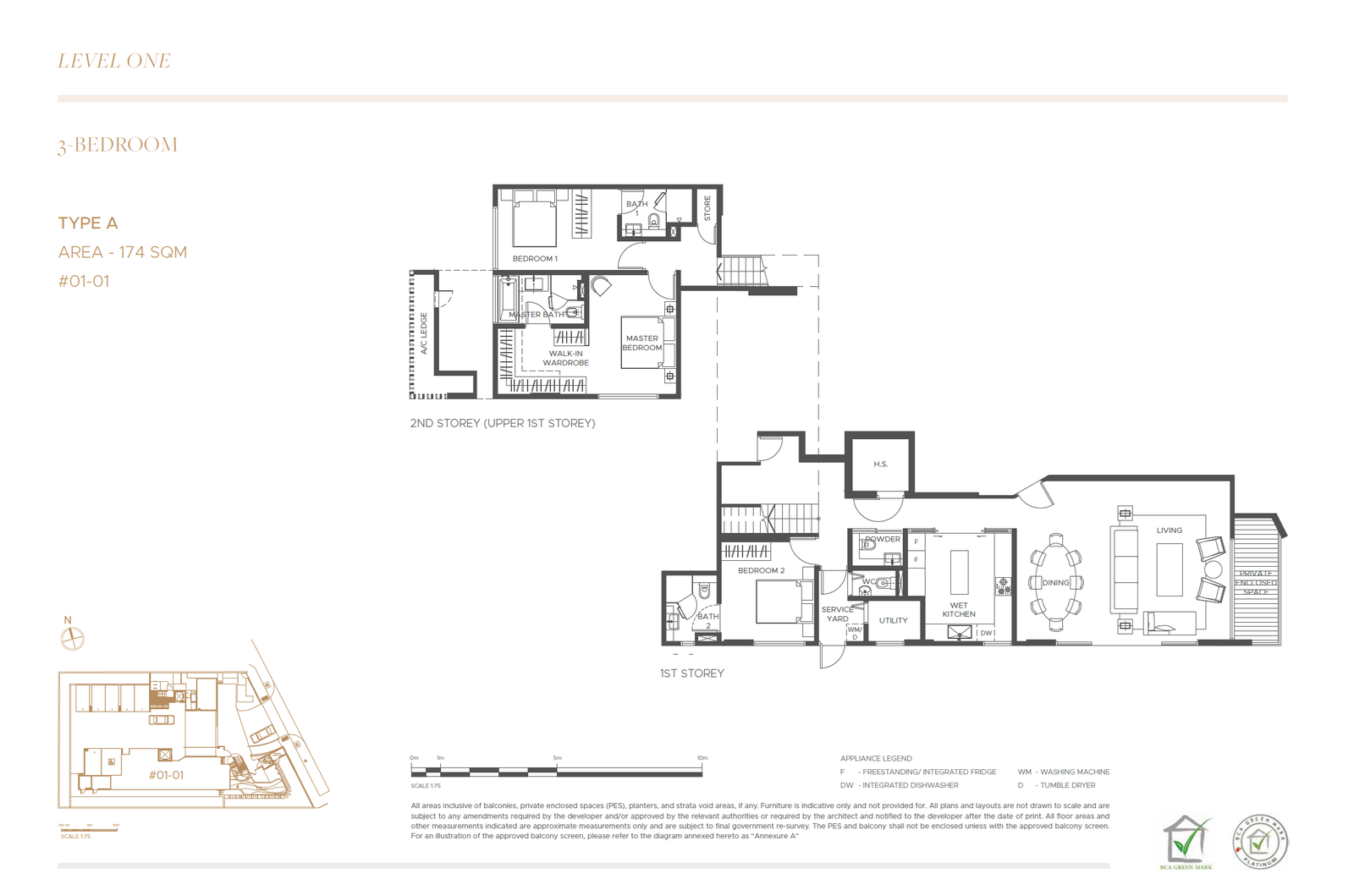 The Giverny Residences 3 Bedroom Floor Plan 1