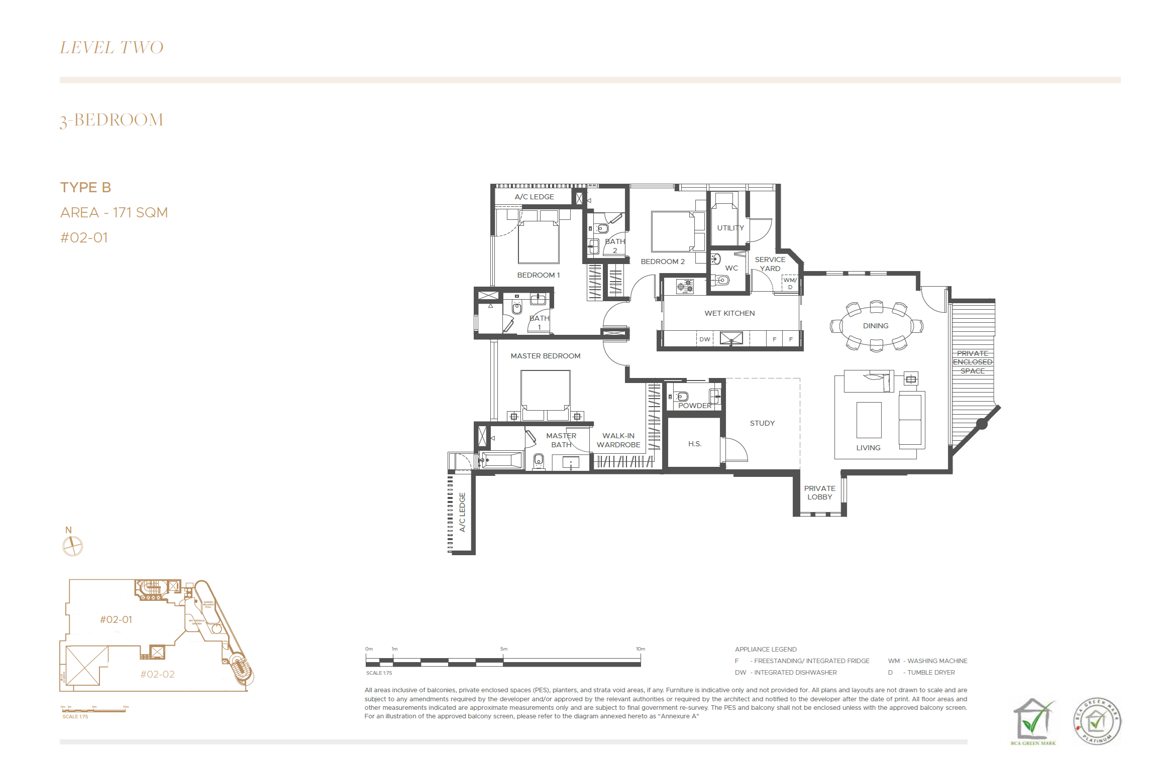The Giverny Residences 3 Bedroom Floor Plan 2
